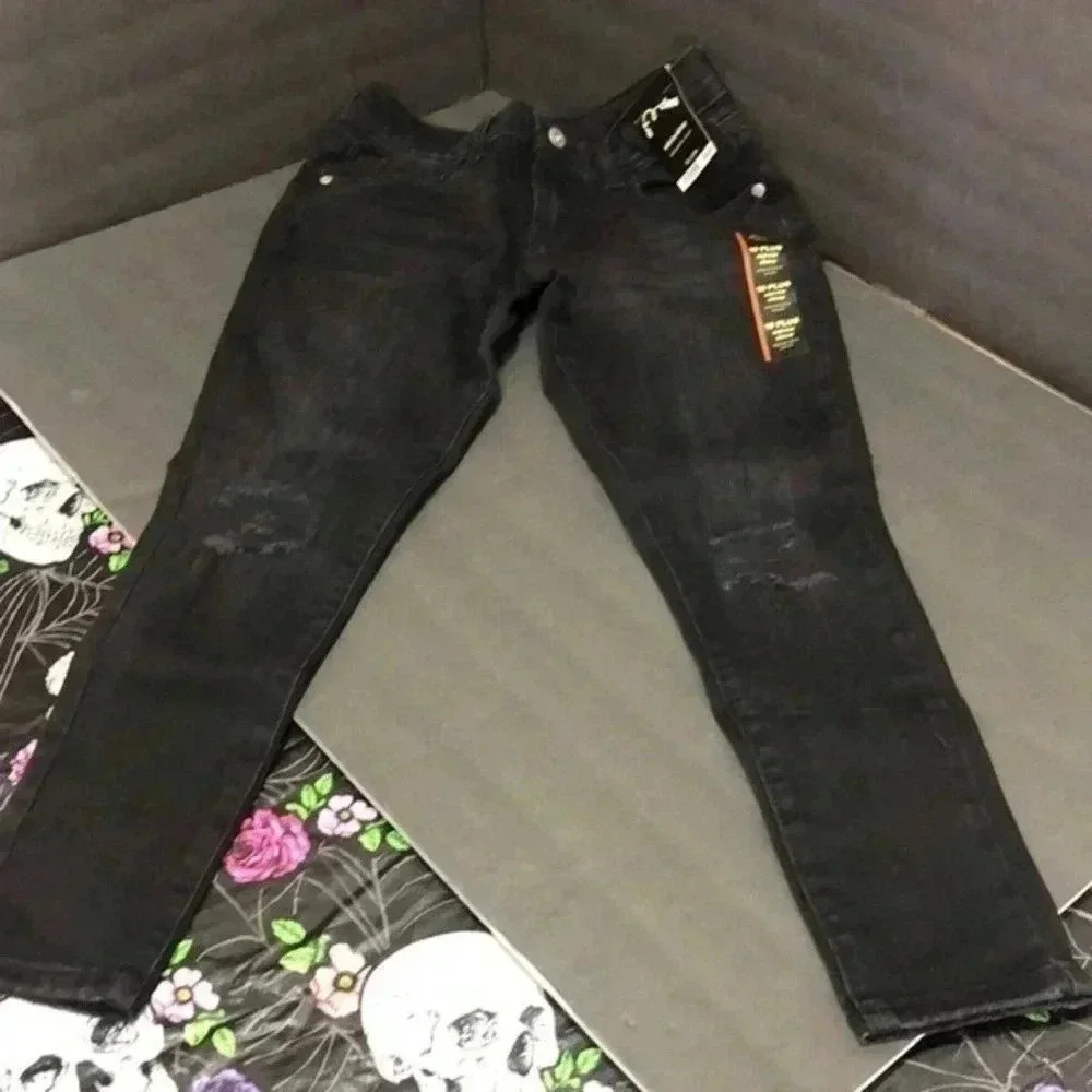 Girls size 10 plus mid-rise skinny jeans adjustable waist new with tags‎